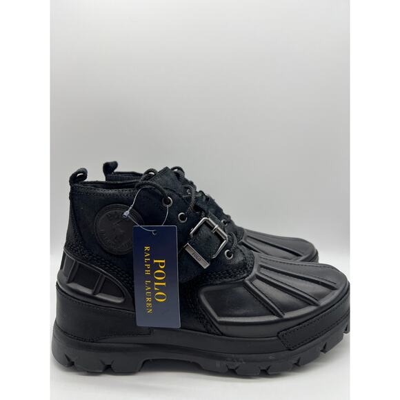 Polo Ralph Lauren Oslo Black Low Boots HydroGuard Men's 10.5D NEW - Picture 1 of 16